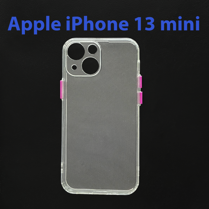 Чехол бампер для Apple iPhone 13 mini прозрачно-малиновый
