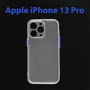 Чехол бампер для Apple iPhone 13 pro прозрачнo фиолетовый