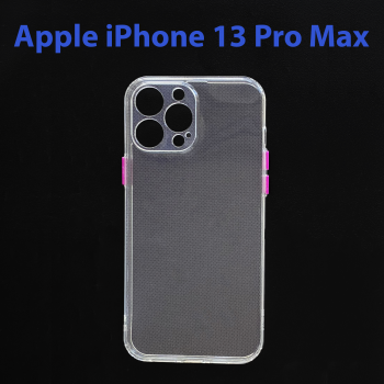 Чехол бампер для Apple iPhone 13 pro Max прозрачно-малиновый