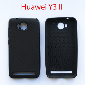 Чехол бампер Huawei Y3II (LUA-U22) текстурный черный