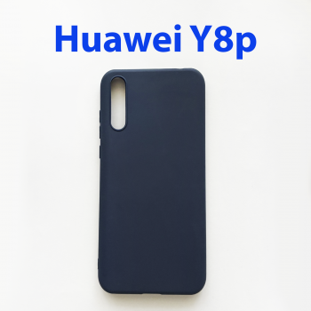 Силиконовый бампер для honor 30i, Huawei Y8p темно-синий