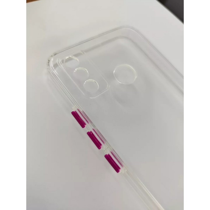 Чехлы бампер для мобильных телефонов Tecno Spark 6 Go прозрачно-малиновый