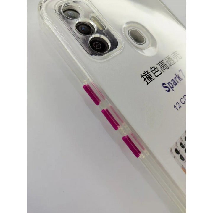 Чехлы бампер для мобильных телефонов Tecno Spark 7 прозрачно-красный