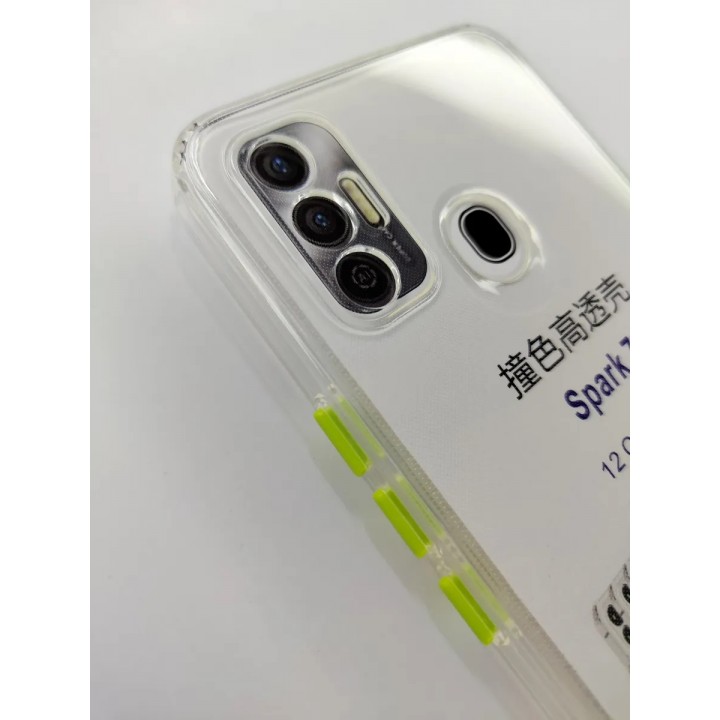 Чехлы бампер для мобильных телефонов Tecno Spark 7 прозрачно-салатовый