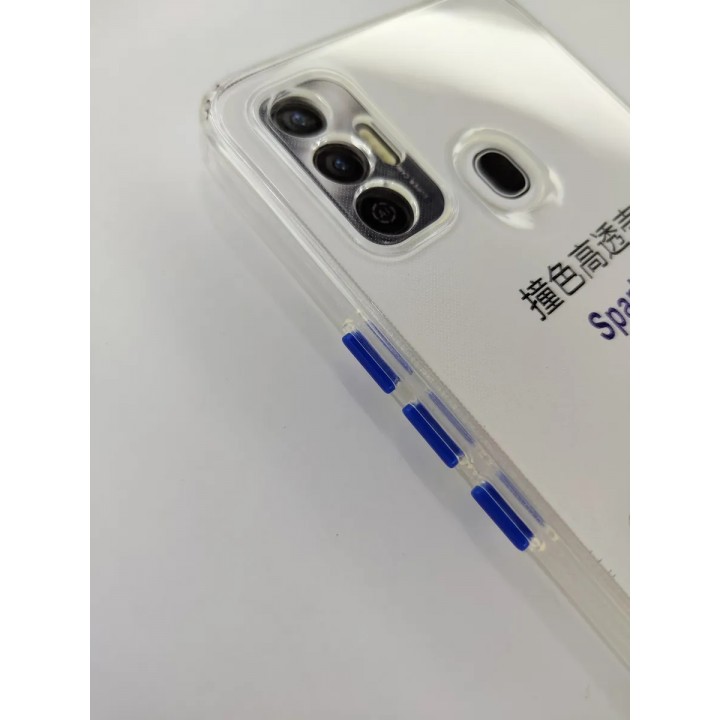 Чехлы бампер для мобильных телефонов Tecno Spark 7 прозрачно-синий