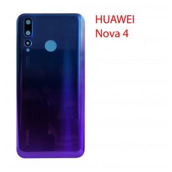 Задняя крышка (стекло) для Huawei Nova 4 VCE-L22 в сборе (синий)