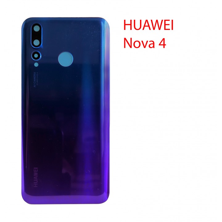 Задняя крышка (стекло) для Huawei Nova 4 VCE-L22 в сборе (синий)