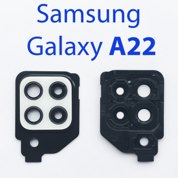 Стекло камеры в сборе для Samsung Galaxy A22 SM-A225F (белый)
