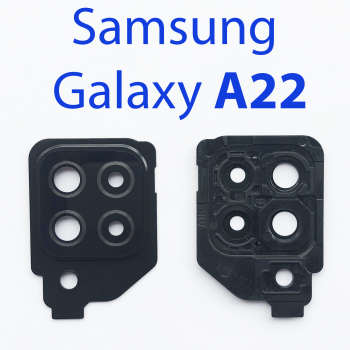 Стекло камеры в сборе для Samsung Galaxy A22 SM-A225F (черный)