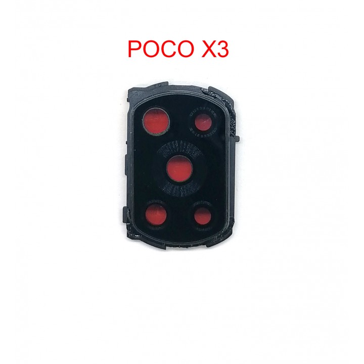 Стекло камеры в сборе для Xiaomi Poco X3, X3 Pro черный