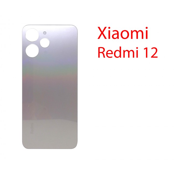 Задняя крышка (стекло) для Xiaomi Redmi 12 серебро