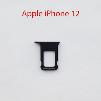 Cим-лоток (Sim-слот) Apple iPhone 12 (черный)