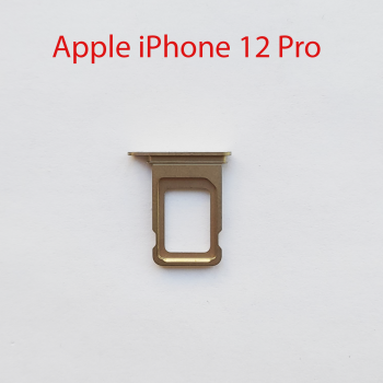 Cим-лоток (Sim-слот) Apple iPhone 12 pro, 12 pro Max (золотой)