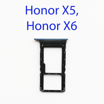 Cим-лоток (Sim-слот) Honor X5 (VNA-LX2), X6 (VNE-LX1) голубой