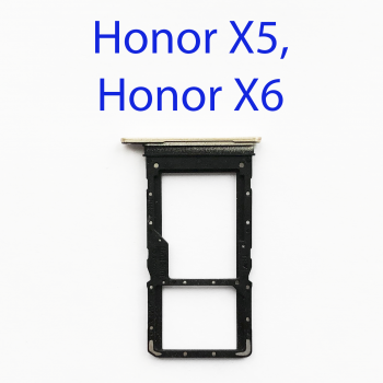 Cим-лоток (Sim-слот) Honor X5 (VNA-LX2), X6 (VNE-LX1) золото