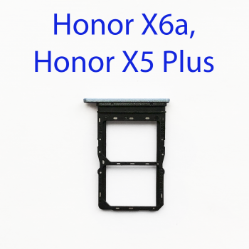 Cим-лоток (Sim-слот) Honor X6a, Honor X5 Plus (голубой)