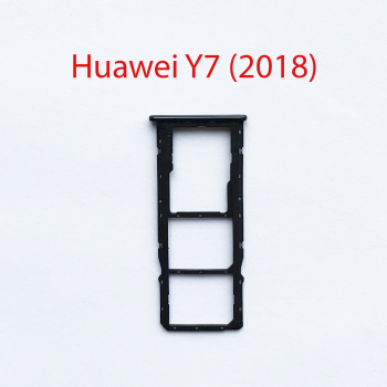 Cим-лоток (Sim-слот) Huawei Y7 (2018) черный