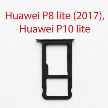 Cим-лоток (Sim-слот) Huawei P8 Lite PRA-LA1, P10 Lite (WAS-LX1) серебро