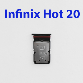 Cим-лоток (Sim-слот) Infinix Hot 20 черный