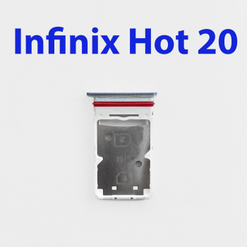 Cим-лоток (Sim-слот) Infinix Hot 20 голубой
