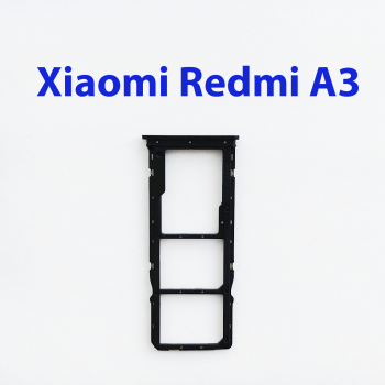 Cим-лоток (Sim-слот) для Xiaomi Redmi A3 черный