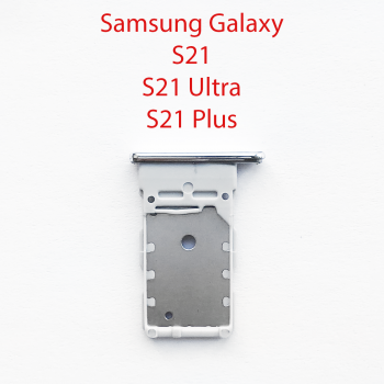 Cим-лоток (Sim-слот) Samsung Galaxy S21, S21 Plus, S21 Ultra серебро