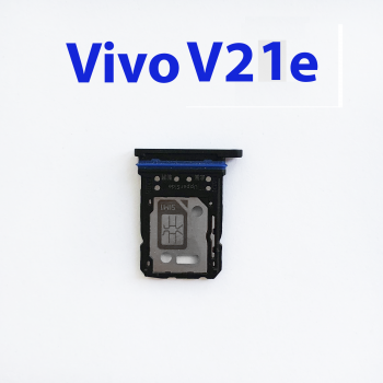 Cим-лоток (Sim-слот) Vivo V21E 5G голубой