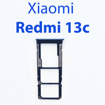 Cим-лоток (Sim-слот) для Xiaomi Redmi 13C синий