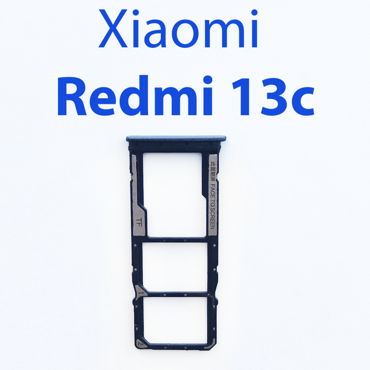 Cим-лоток (Sim-слот) для Xiaomi Redmi 13C синий