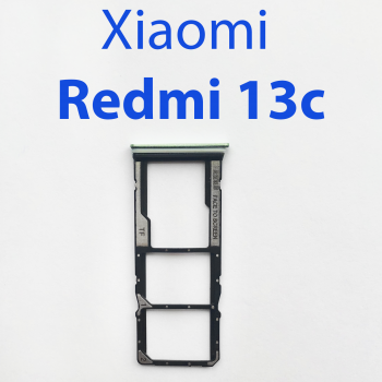 Cим-лоток (Sim-слот) для Xiaomi Redmi 13C зеленый