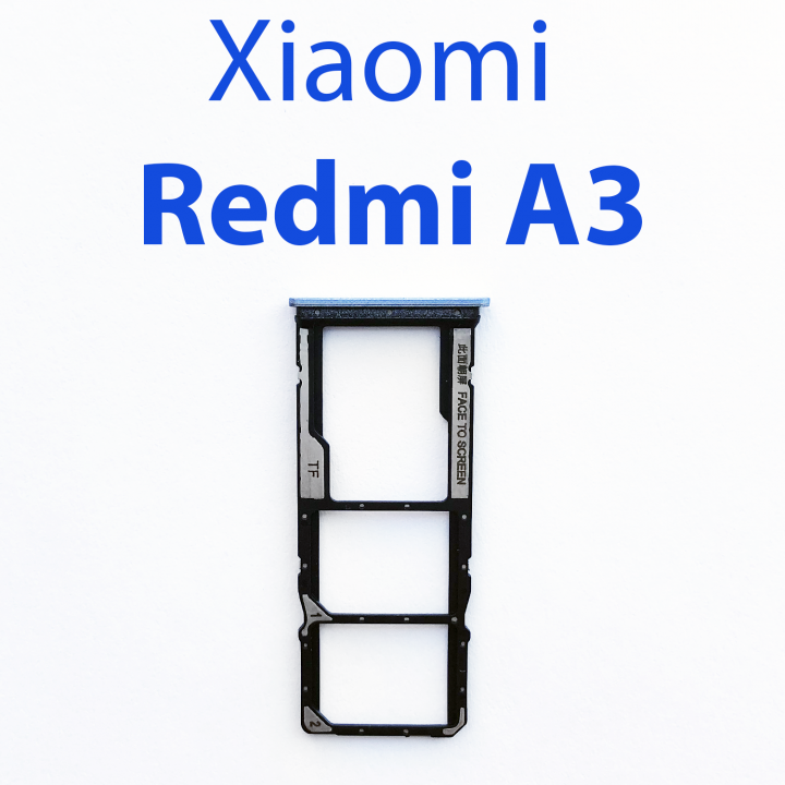 Cим-лоток (Sim-слот) для Xiaomi Redmi A3 голубой