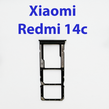 Cим-лоток (Sim-слот) для Xiaomi Redmi 14C черный