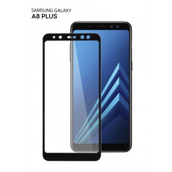 Защитное стекло Samsung Galaxy A8 plus 2018 (черный) 5D