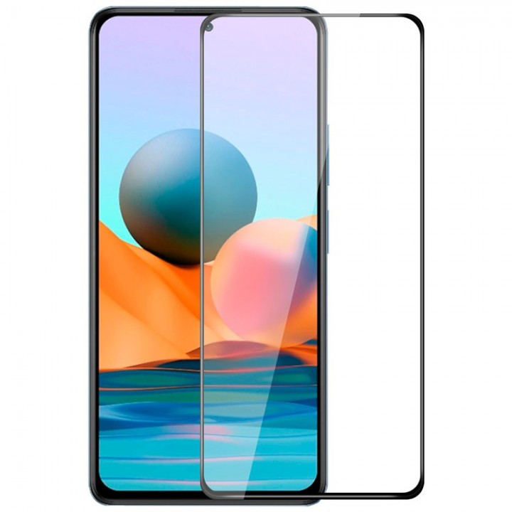 Защитное стекло Xiaomi Redmi Note 10, Note 10 pro Max (черный) 5d
