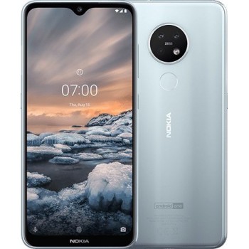 Задняя крышка (стекло) для Nokia 7.2 (серебристый)