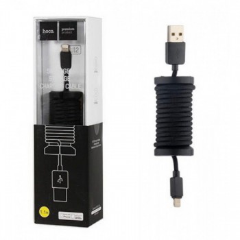 USB кабель Hoco U12 Lightning для зарядки и синхронизации (черный) 1 метра