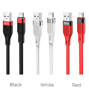USB кабель Hoco U72 Micro для зарядки и синхронизации (красный) 1,2 метра