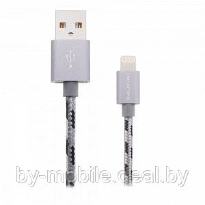 USB кабель Borofone BX24 lightning для зарядки и синхронизации (серый) 1 метра