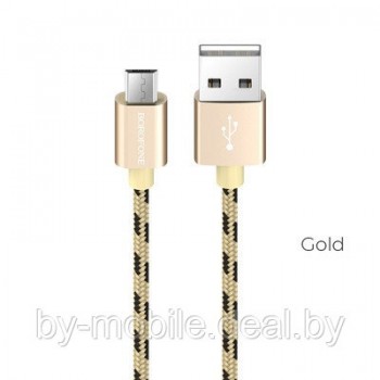USB кабель Borofone BX19 micro для зарядки и синхронизации (белый) 1 метра