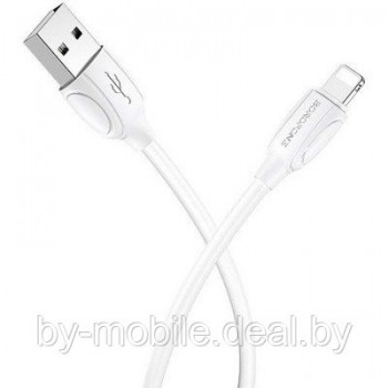 USB кабель Borofone BX19 ligtning для зарядки и синхронизации (белый) 1 метра