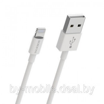 USB кабель Borofone BX22 Lightning для зарядки и синхронизации (белый) 1 метра