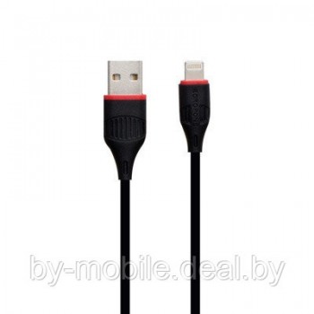 USB кабель Borofone BX17 Ligthtning для зарядки и синхронизации (черный) 1 метра