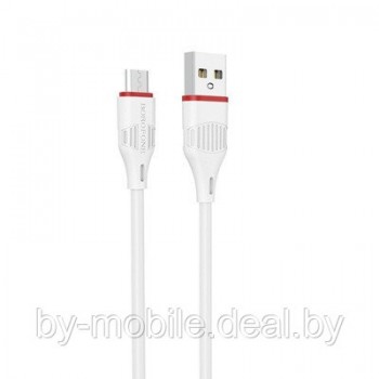 USB кабель Borofone BX17 Micro для зарядки и синхронизации (белый) 1 метра