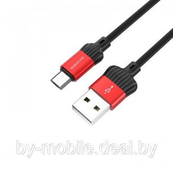 USB кабель Borofone BX28 micro для зарядки и синхронизации (красный) 1 метра