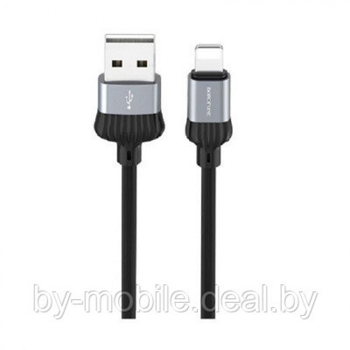 USB кабель Borofone BX28 Ligthtning для зарядки и синхронизации (металлически-серый) 1 метра