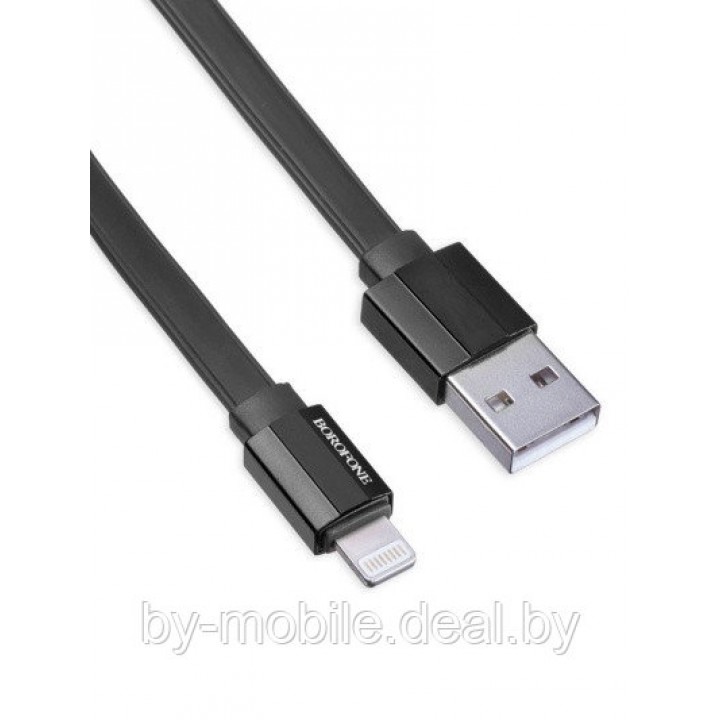 USB кабель Borofone BU8 ligtning для зарядки и синхронизации (черный) 1,2 метра