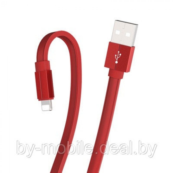 USB кабель Borofone BU8 ligtning для зарядки и синхронизации (красный) 1,2 метра