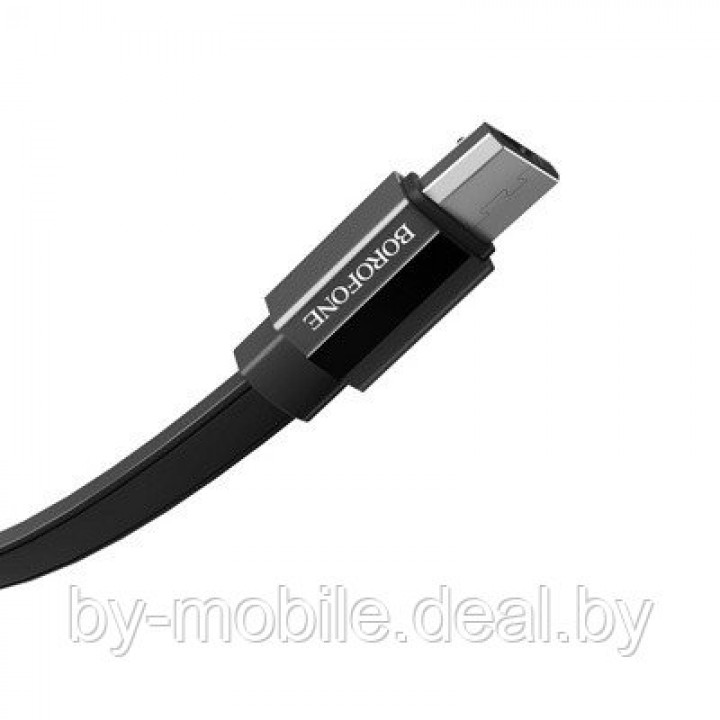 USB кабель Borofone BU8 Micro для зарядки и синхронизации (черный) 1,2 метра