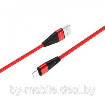 USB кабель Borofone BU10 ligtning для зарядки и синхронизации (красный) 1,2 метра