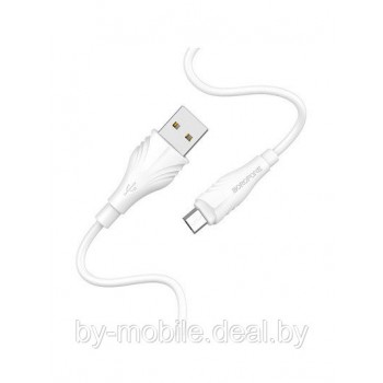 USB кабель Borofone BX18 Micro для зарядки и синхронизации (белый) 2 метра